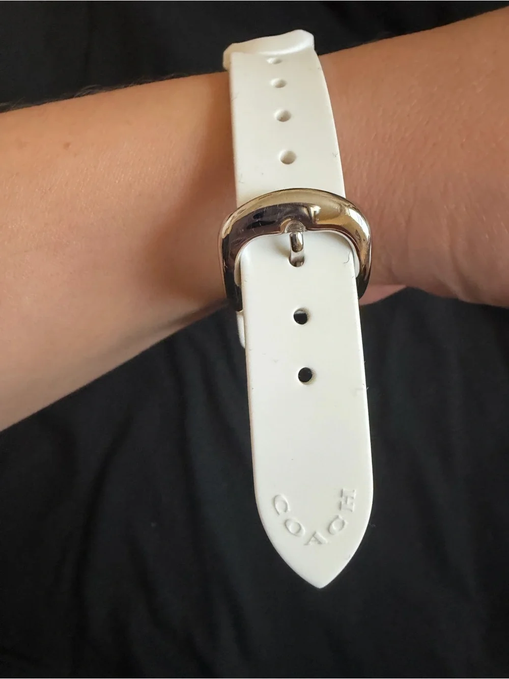 COACH Maddy Watch, 34 Mm Stainless steel case and rubber strap White W1618